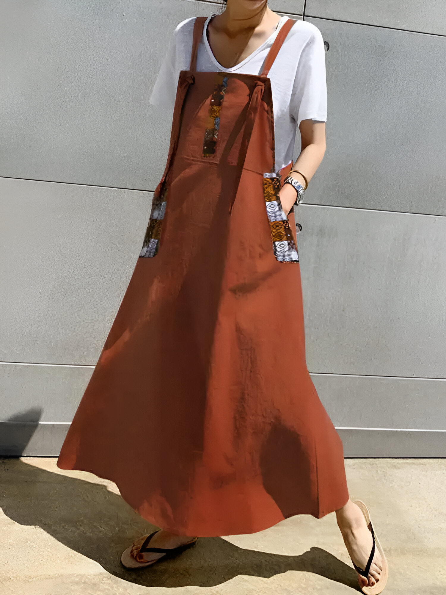 Robe Tablier Longue à Bretelles Réglables