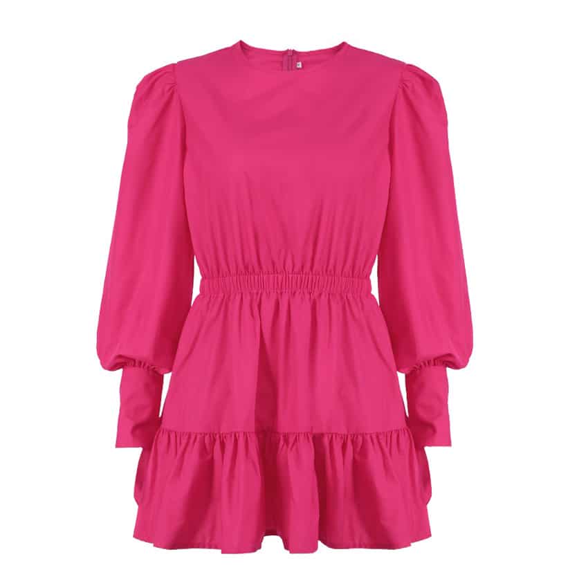 Robe Trapèze à Volants Rose – Image 4