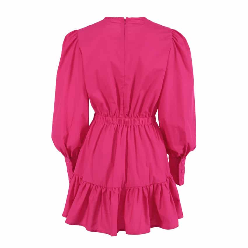 Robe Trapèze à Volants Rose – Image 5