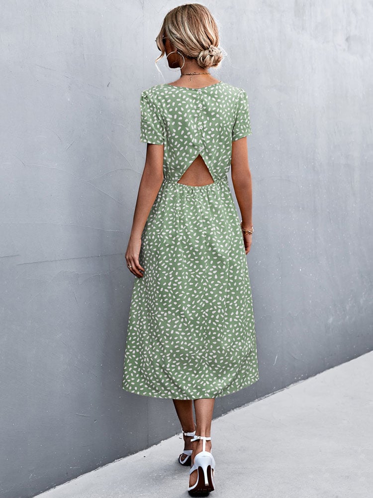 Robe Verte à Imprimé pour Femmes